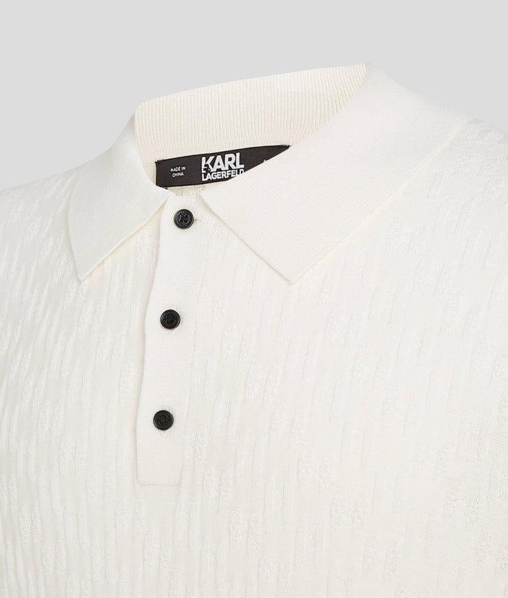 KL MONOGRAM KNITTED POLO SHIRT