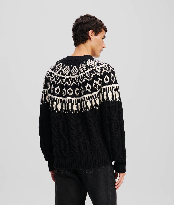 KL MONOGRAM FAIRISLE SWEATER
