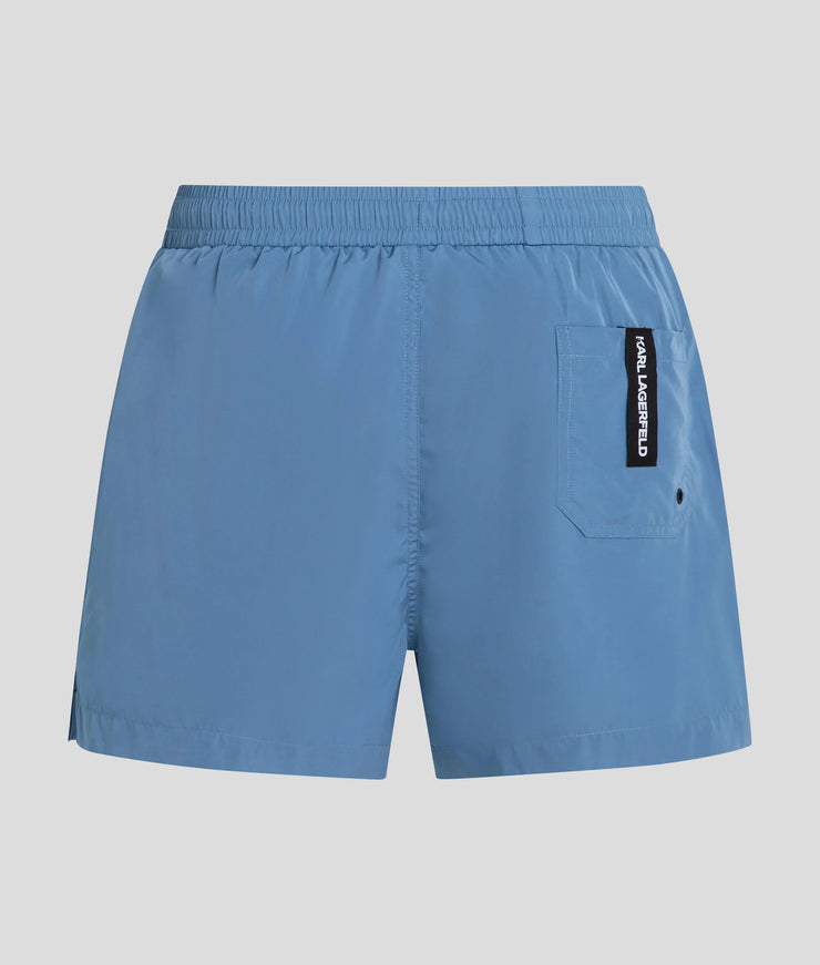 METALLIC KARL LOGO SHORT-LENGTH BOARDSHORTS
