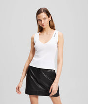 RIBBED V-NECK TANK TOP
